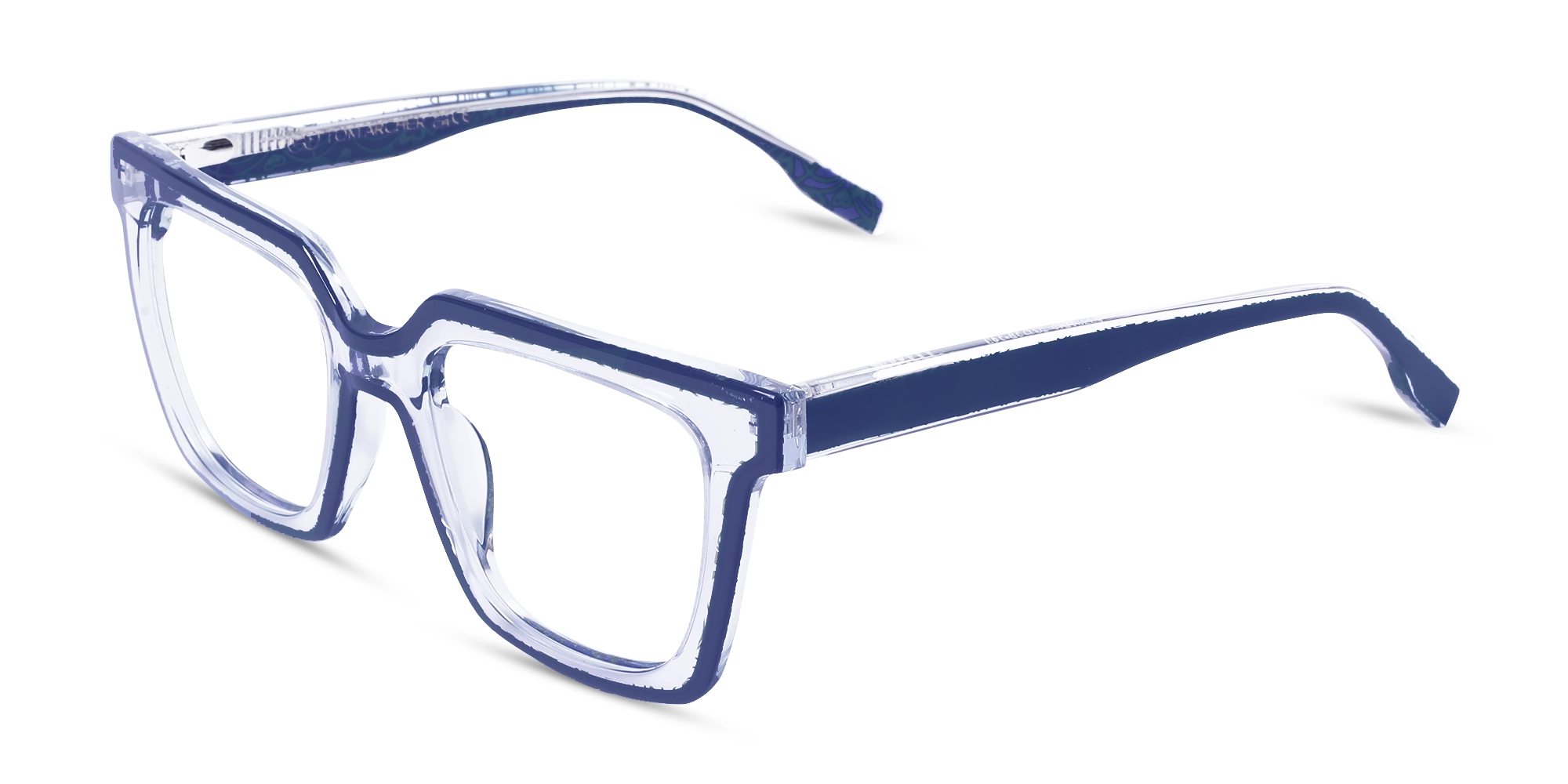 Blue Square Unisex Glasses 1