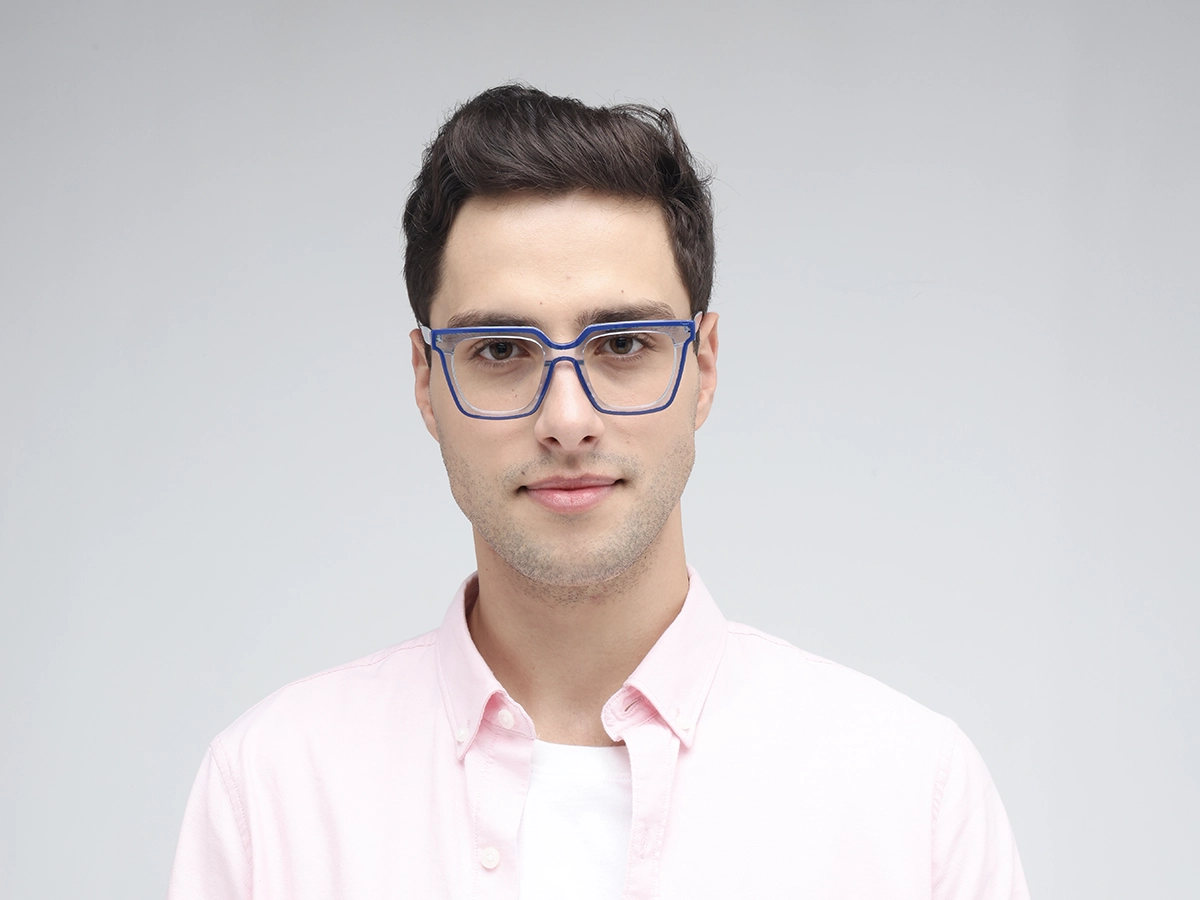 Blue Square Unisex Glasses 1