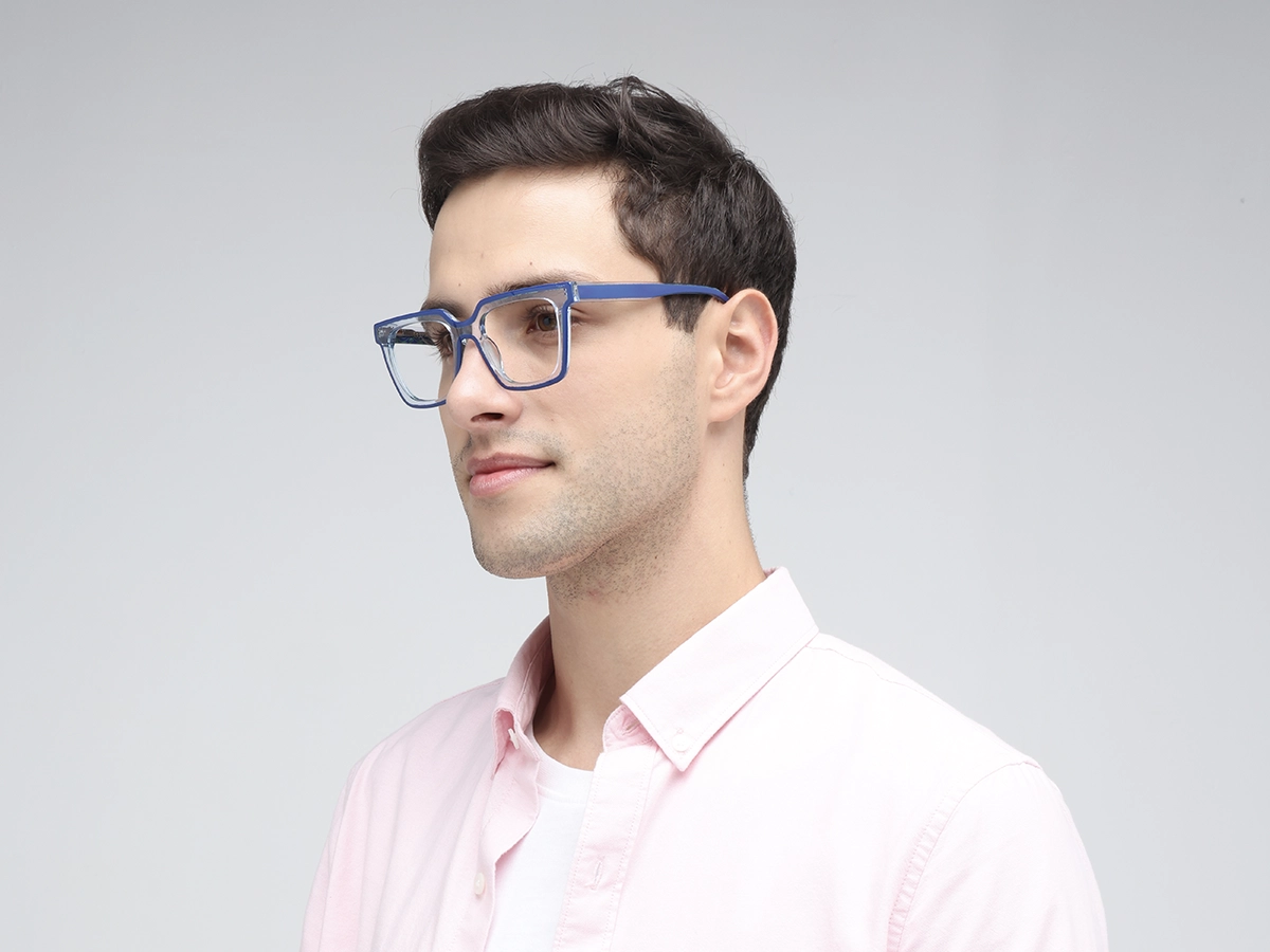 Blue Square Unisex Glasses 1