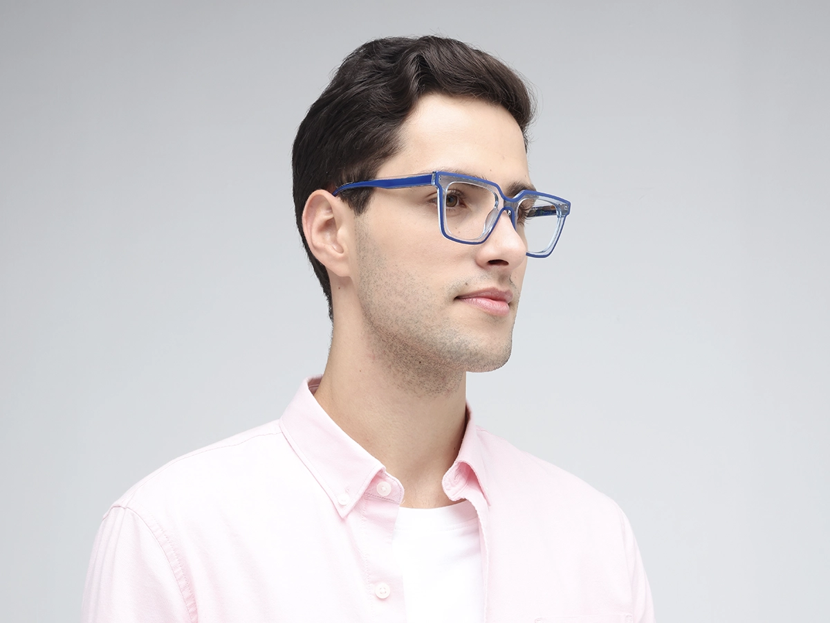 Blue Square Unisex Glasses 1