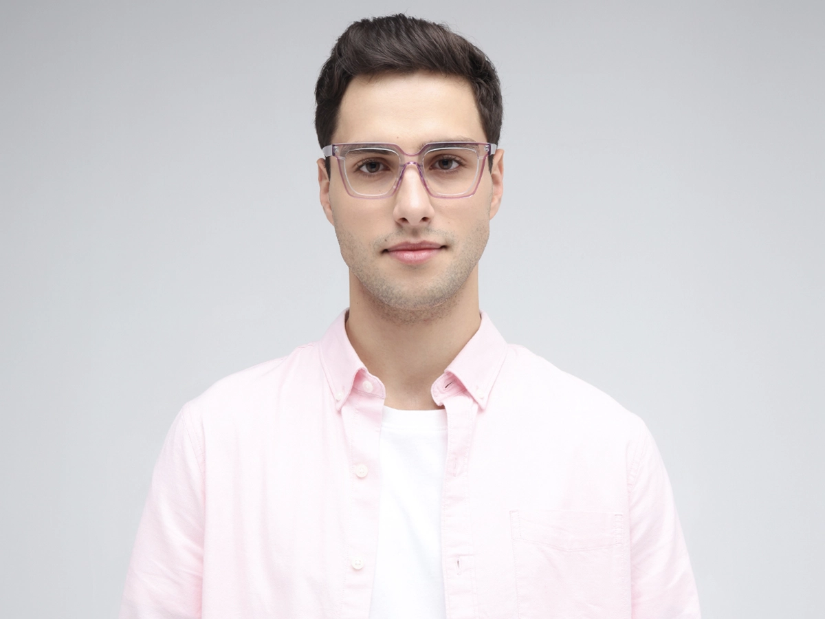 Pink Square Unisex Glasses 1