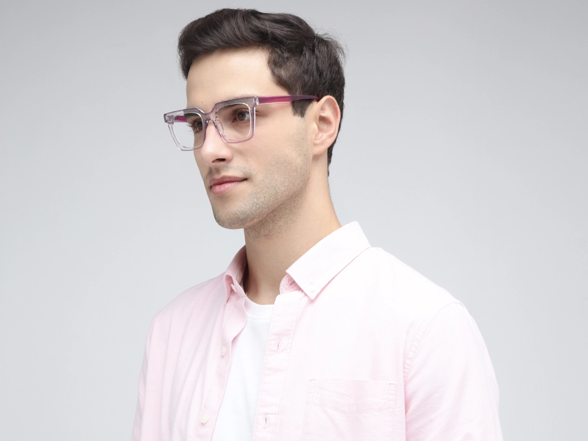 Pink Square Unisex Glasses 1