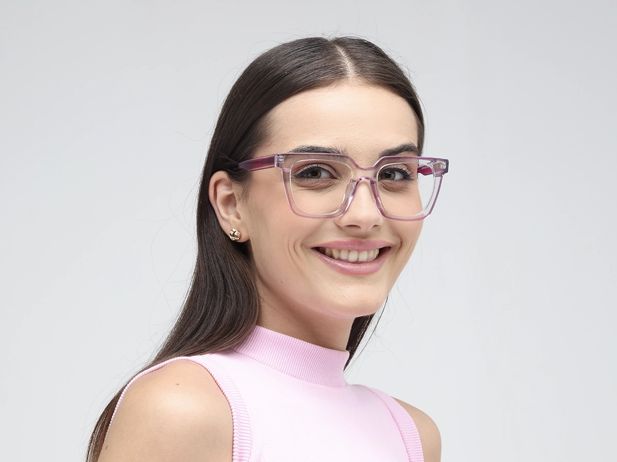 Pink Square Unisex Glasses 1