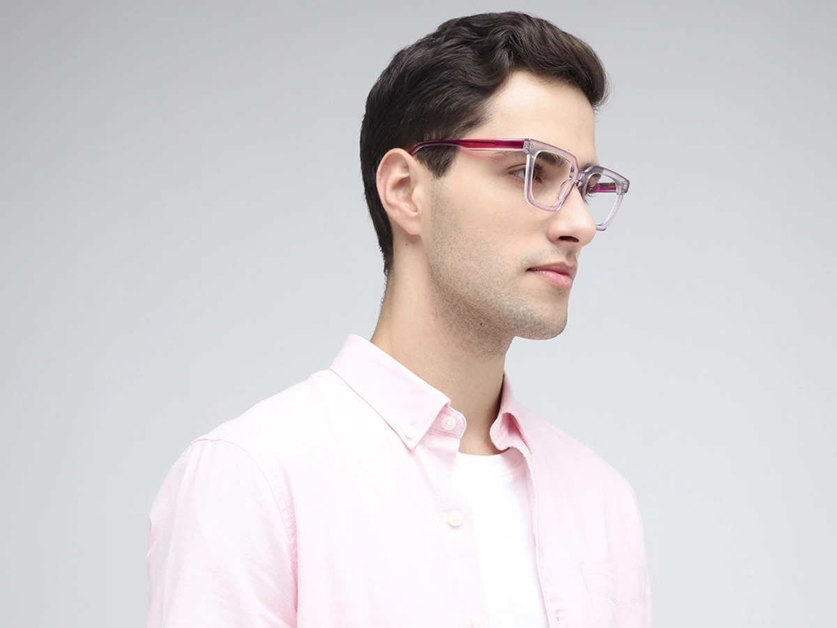 Pink Square Unisex Glasses 1