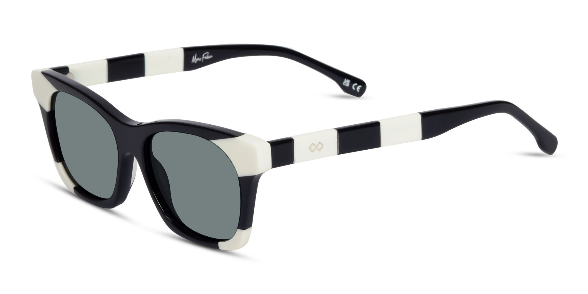 Black & White Square Cat Eye Sunglasses 1