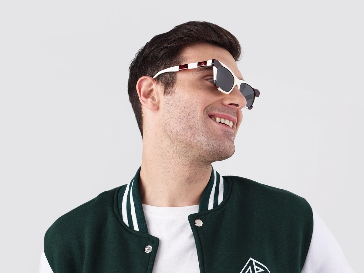 White & Tortoise Square Cat-Eye Sunglasses 1