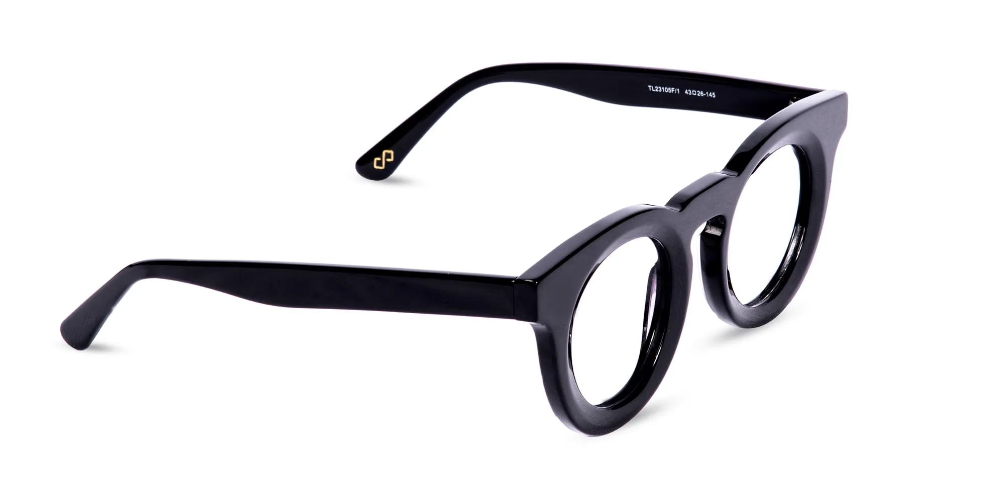 Round Eyeglasses Black-2