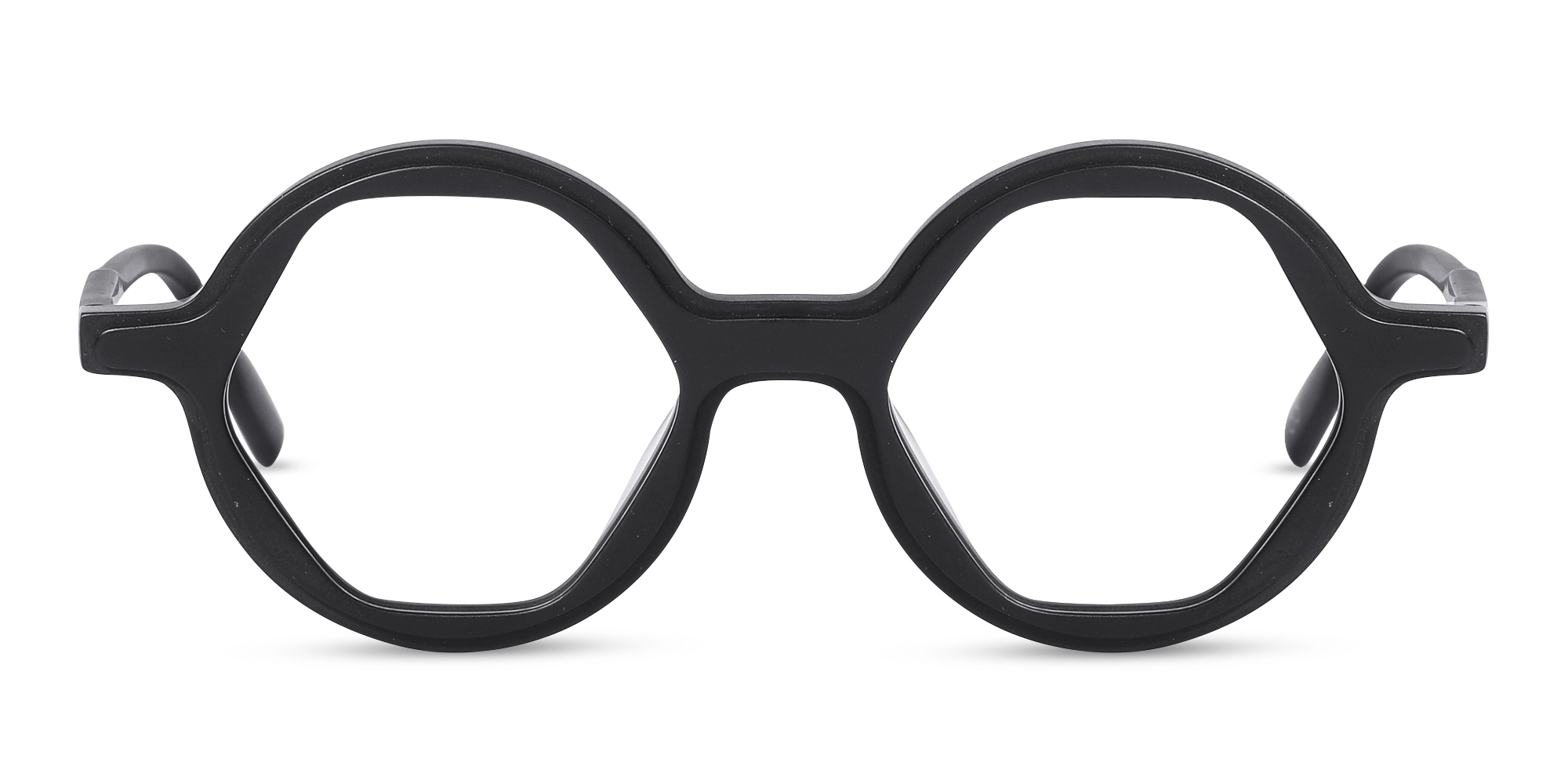 Matte Black Round Eyeglasses 1