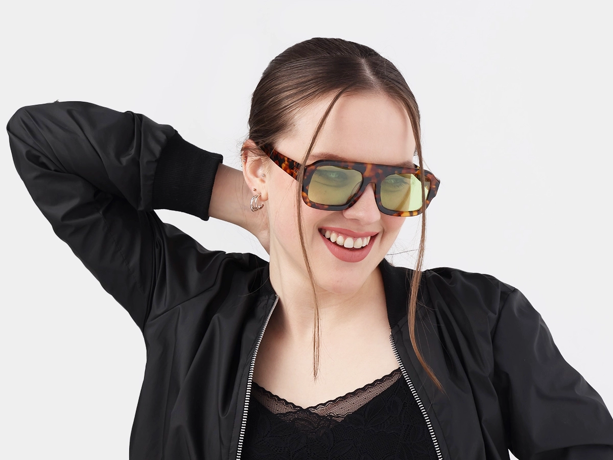 Honey Tortoise Flat Top Pilot Sunglasses 1