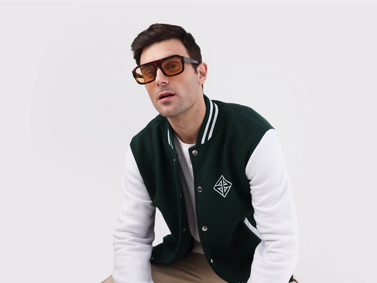 Tortoise Acetate Flat Top Pilot Sunglasses 1