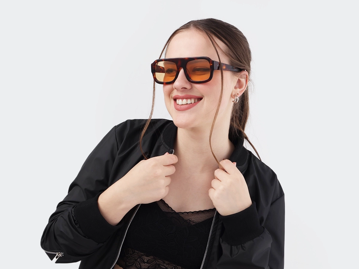 Tortoise Acetate Flat Top Pilot Sunglasses 1