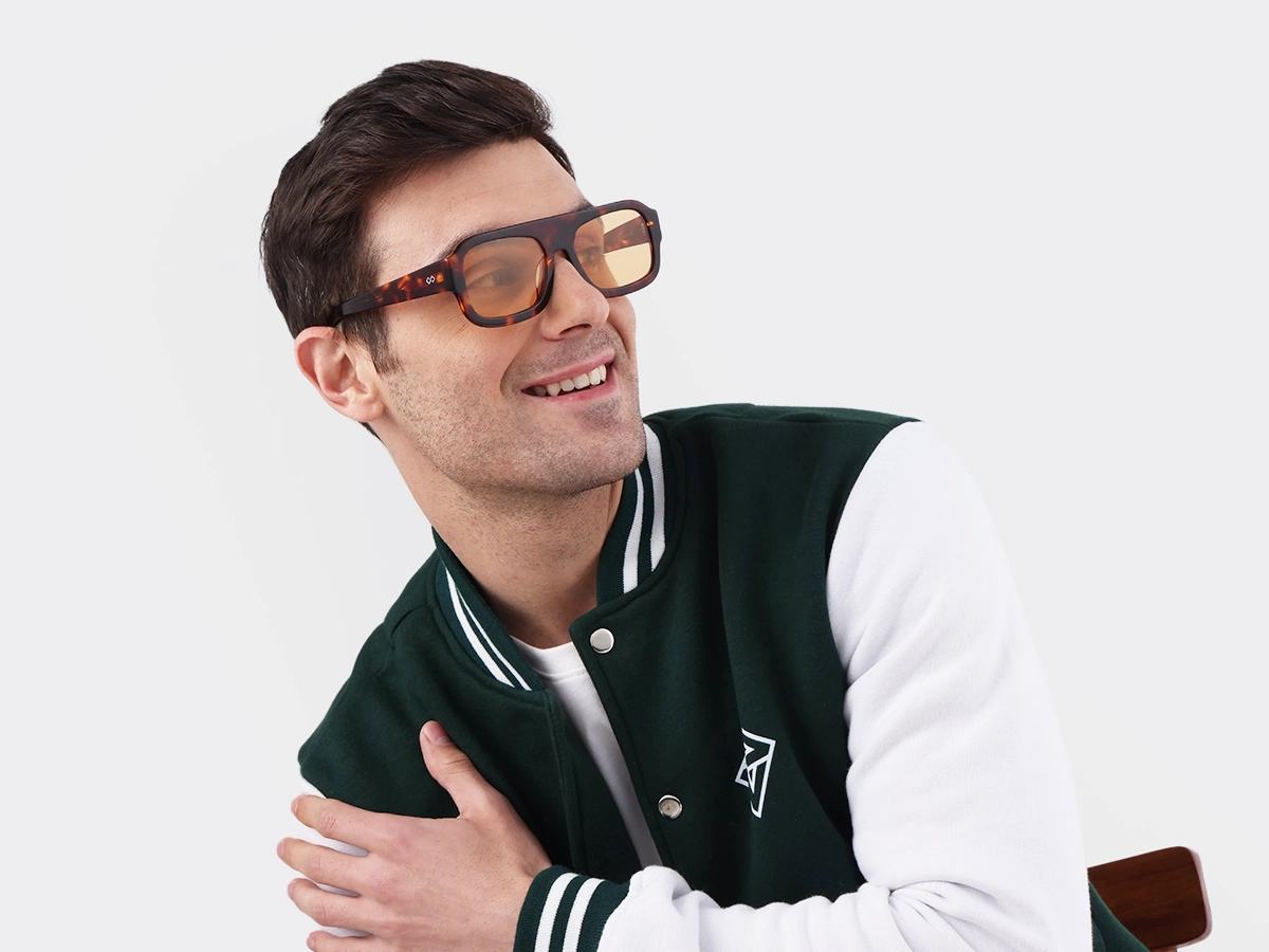 Tortoise Acetate Flat Top Pilot Sunglasses 1