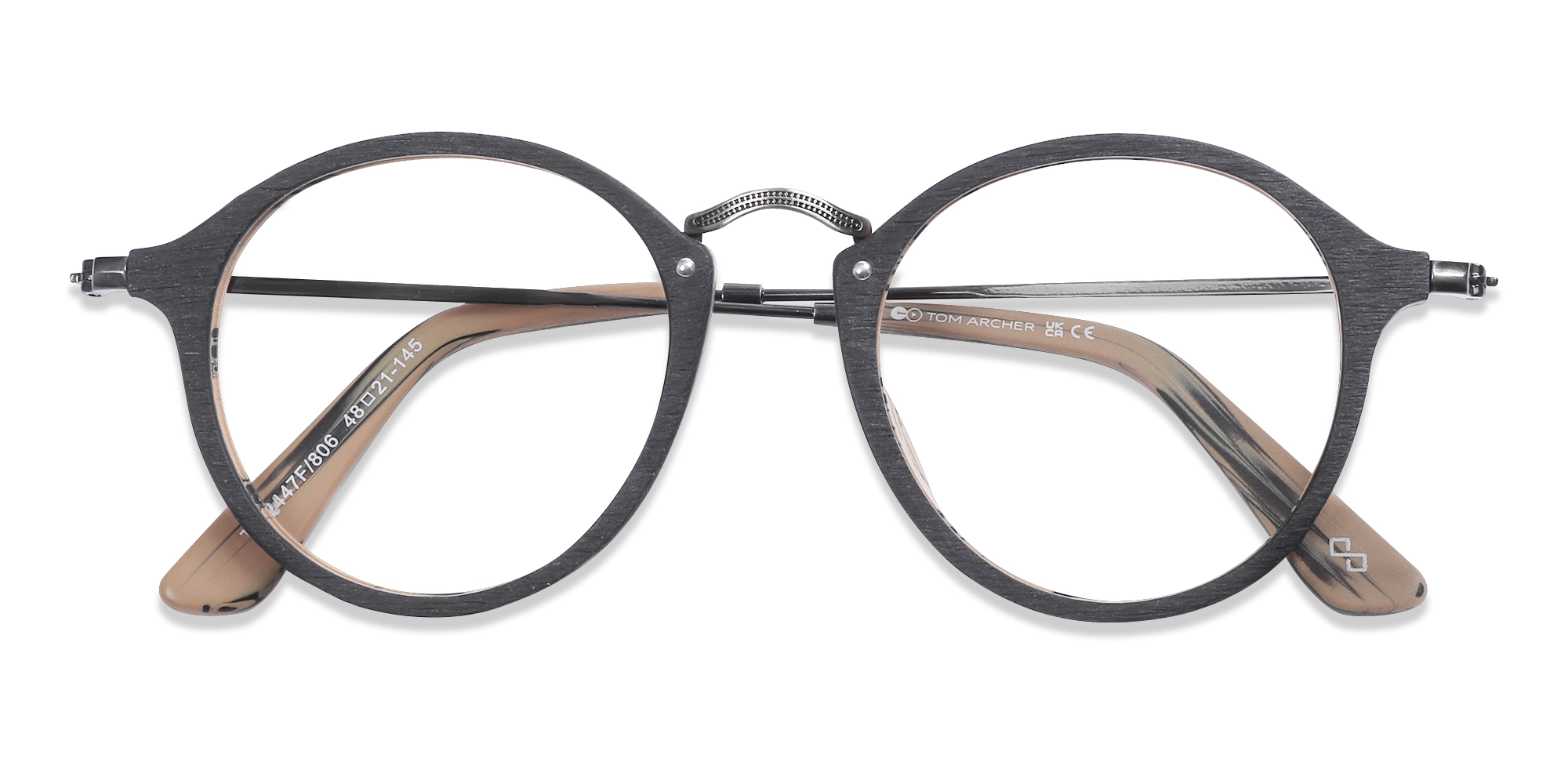 Ebony Gunmetal Wooden Glasses 1