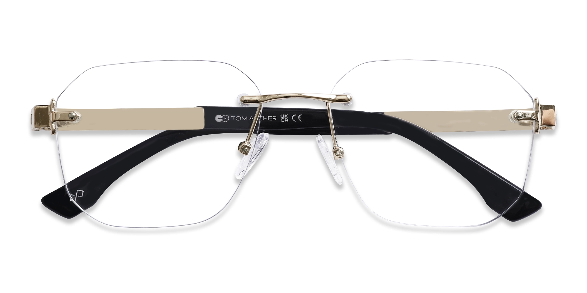 Gold Rimless Eyeglasses-1