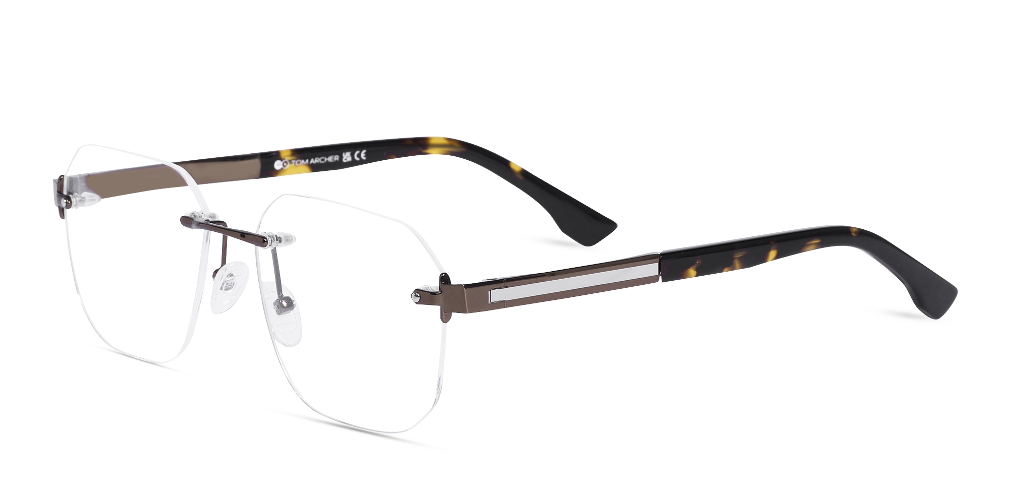 Rectangle Rimless Prescription Glasses-1