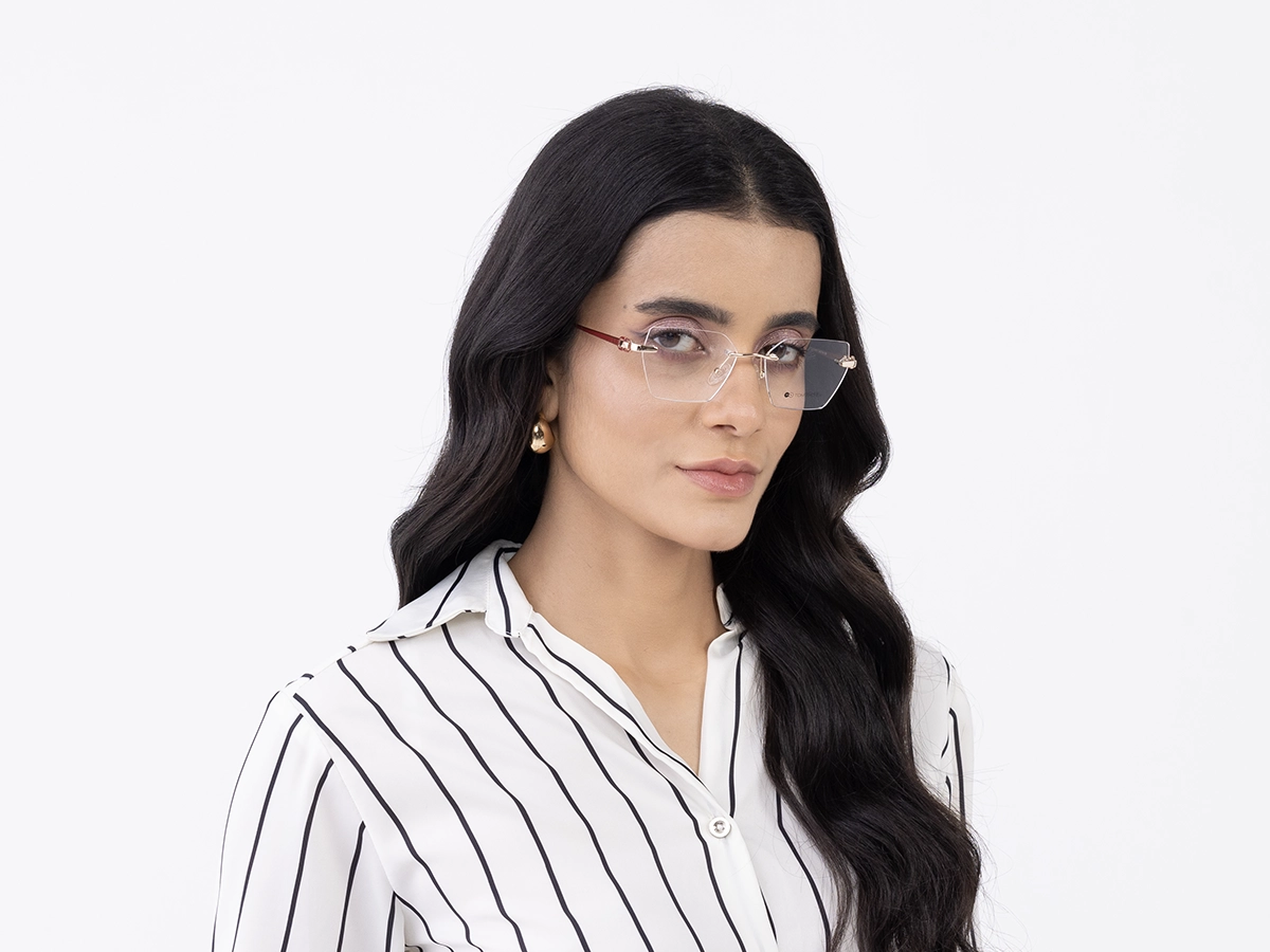 Rimless Gold Frame Glasses 1