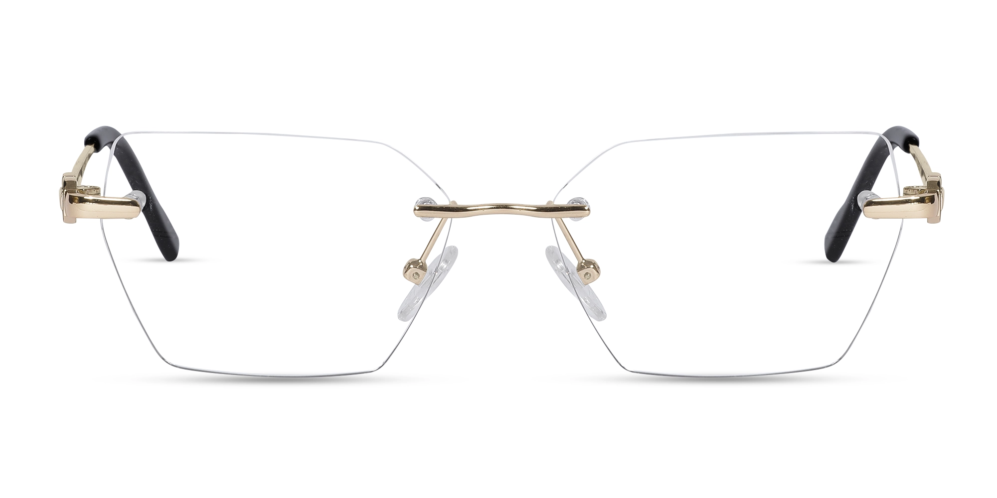 Gold Metal Half Rim Glasses 1