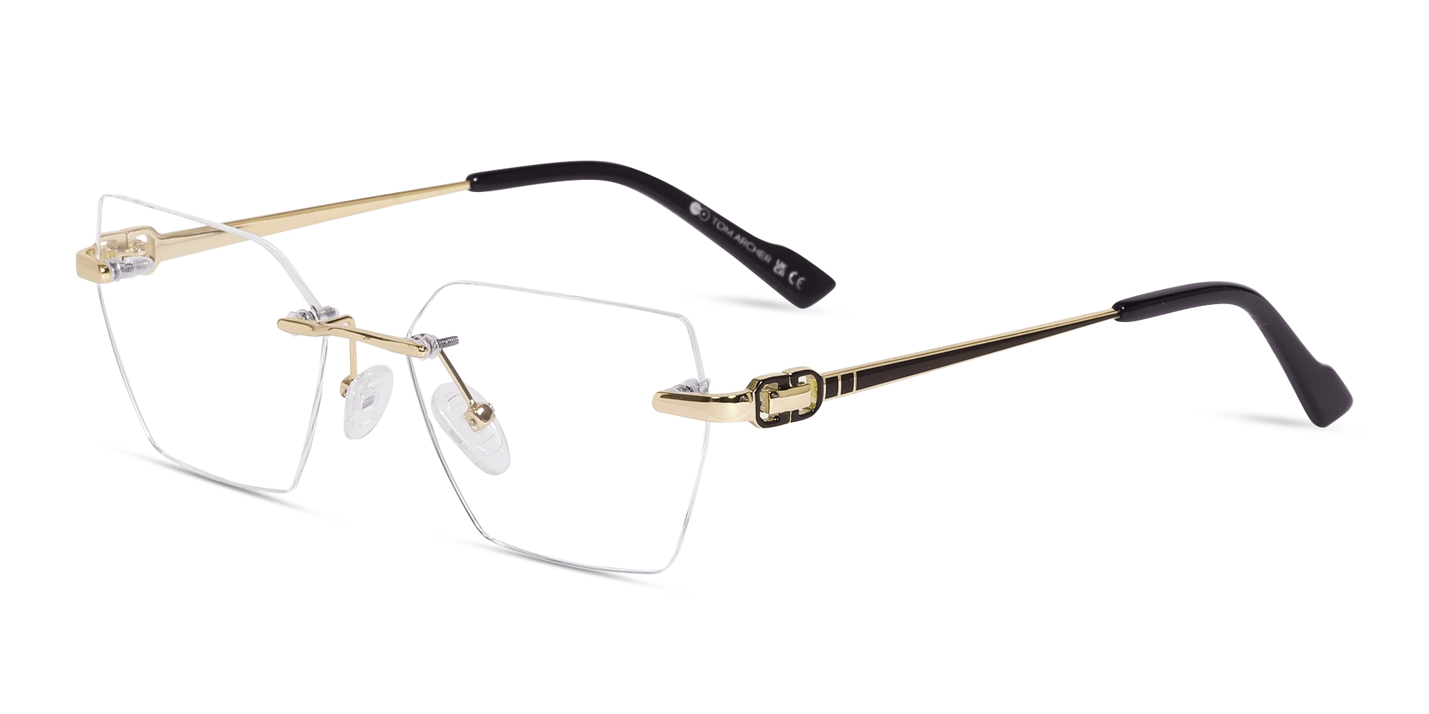 Gold Metal Half Rim Glasses 1