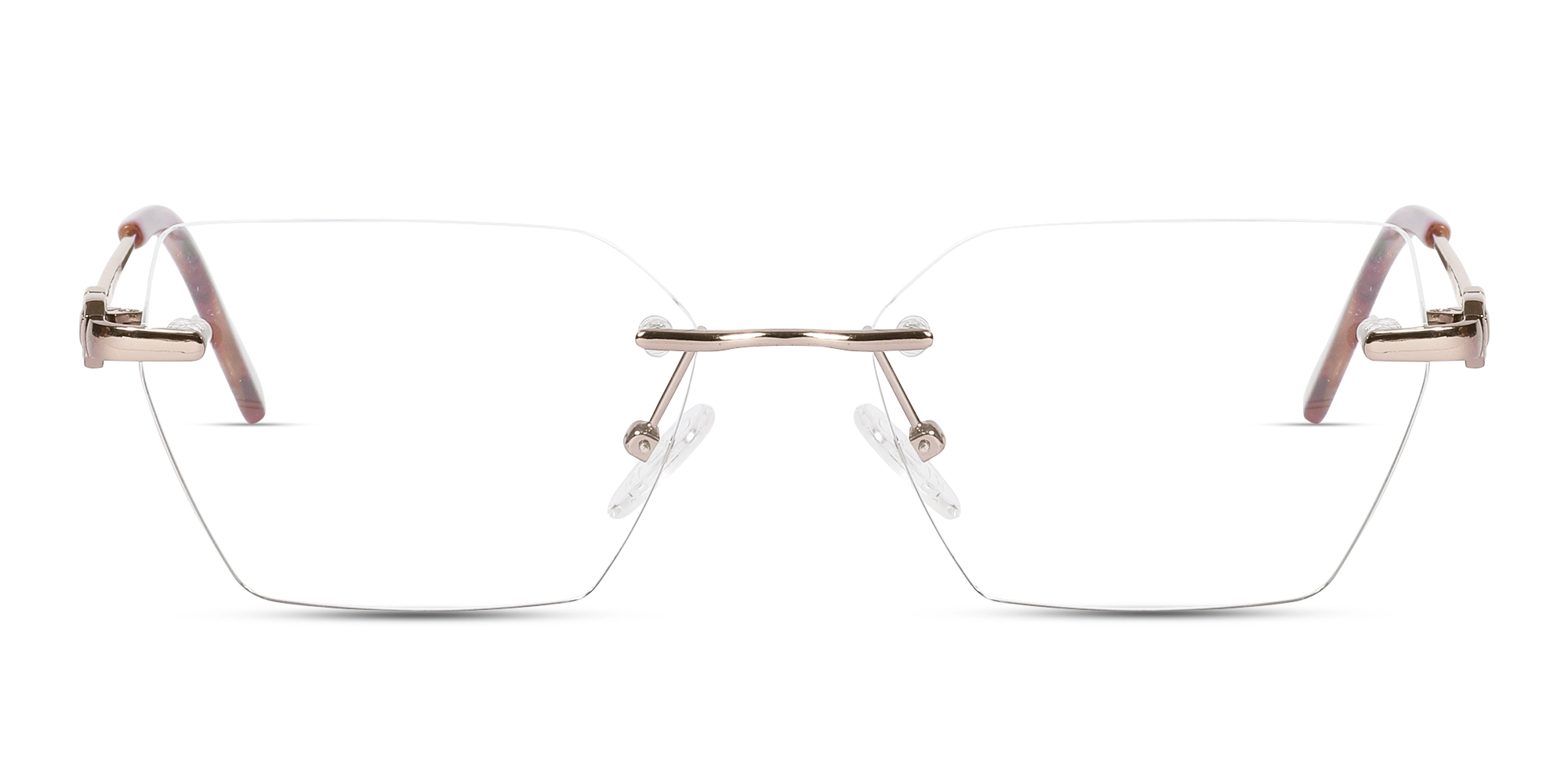 Silver Geometric Rimless Glasses 1