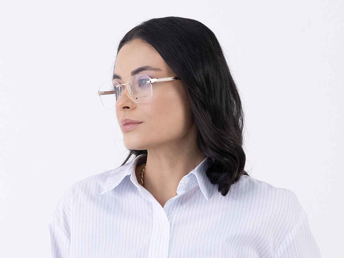 Gold Rimless Eyeglasses-1