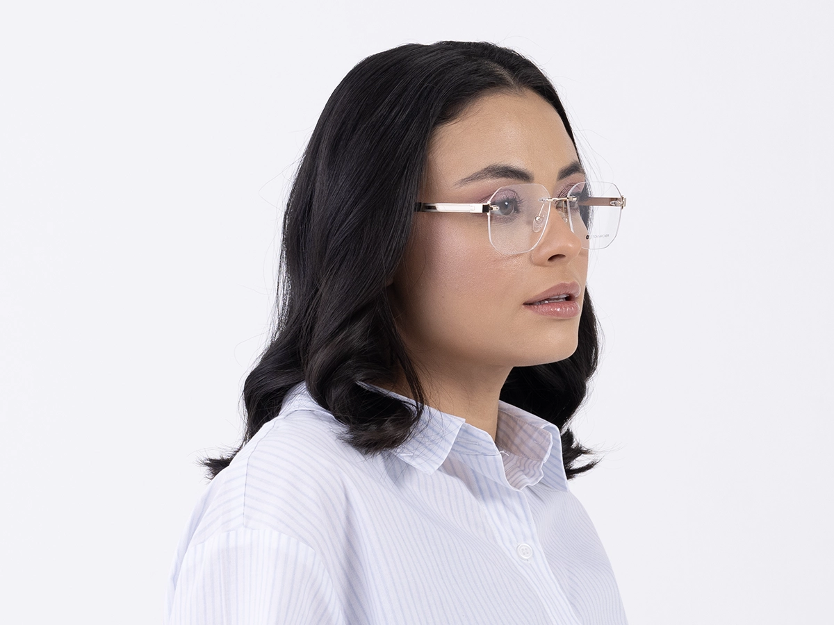 Gold Rimless Eyeglasses-1