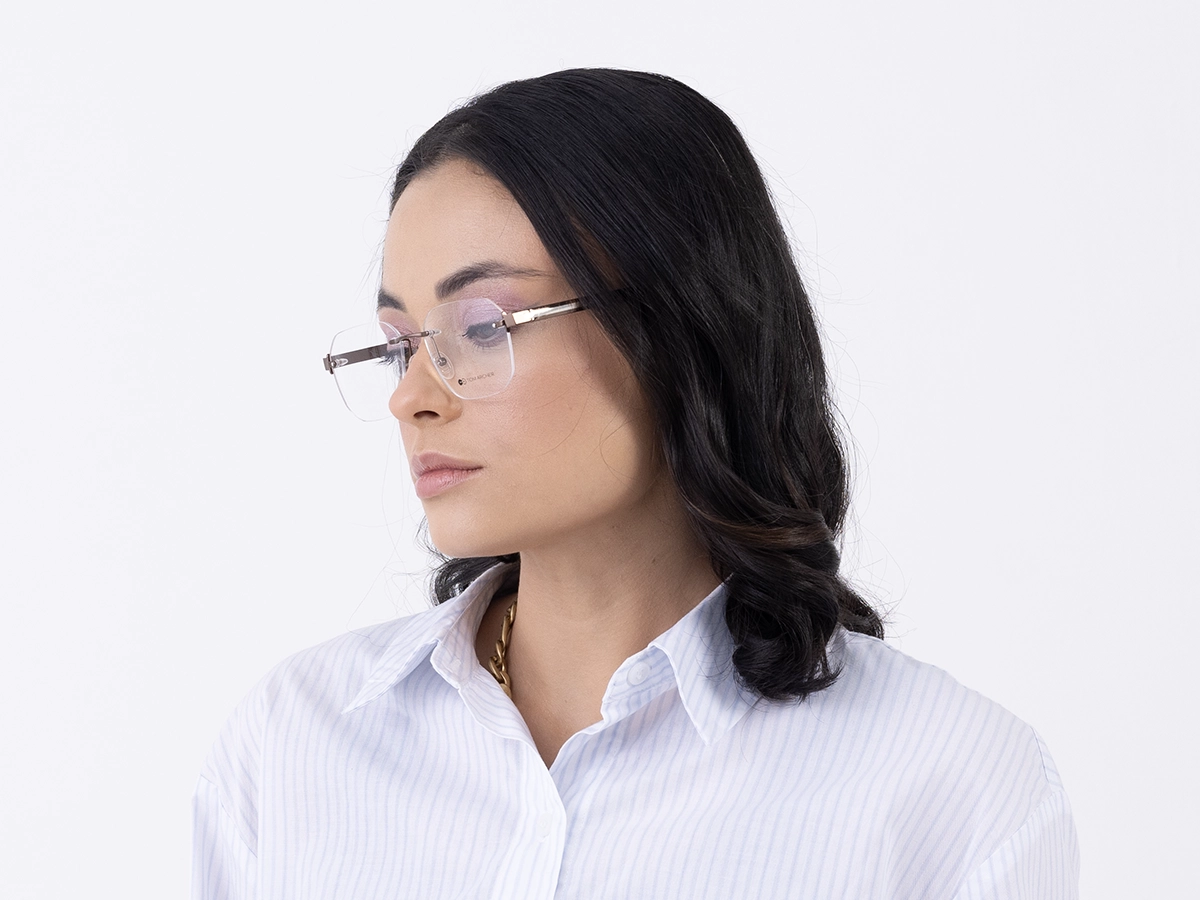 Rectangle Rimless Prescription Glasses-1