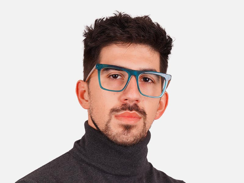 Blue Rectangular Glasses-1