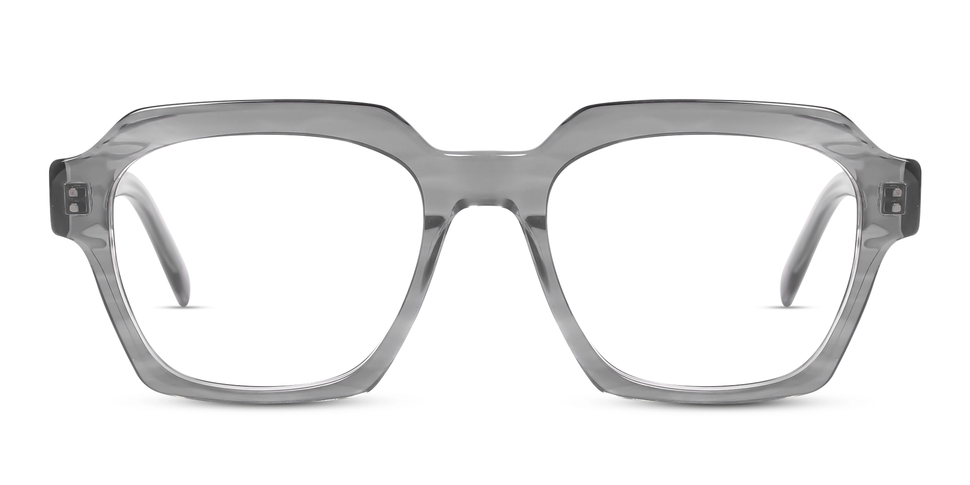 Crystal Metal Grey Square Eyeglasses 1