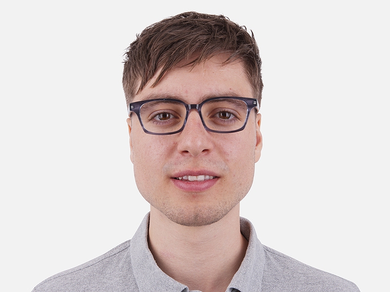 Marbled Grey Rectangular Glasses 