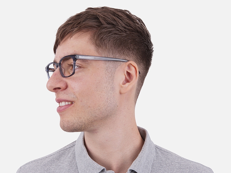 Marbled Grey Rectangular Glasses 