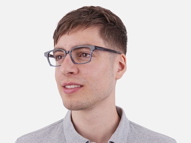 Marbled Grey Rectangular Glasses 