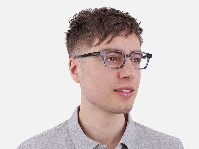 Marbled Grey Rectangular Glasses 