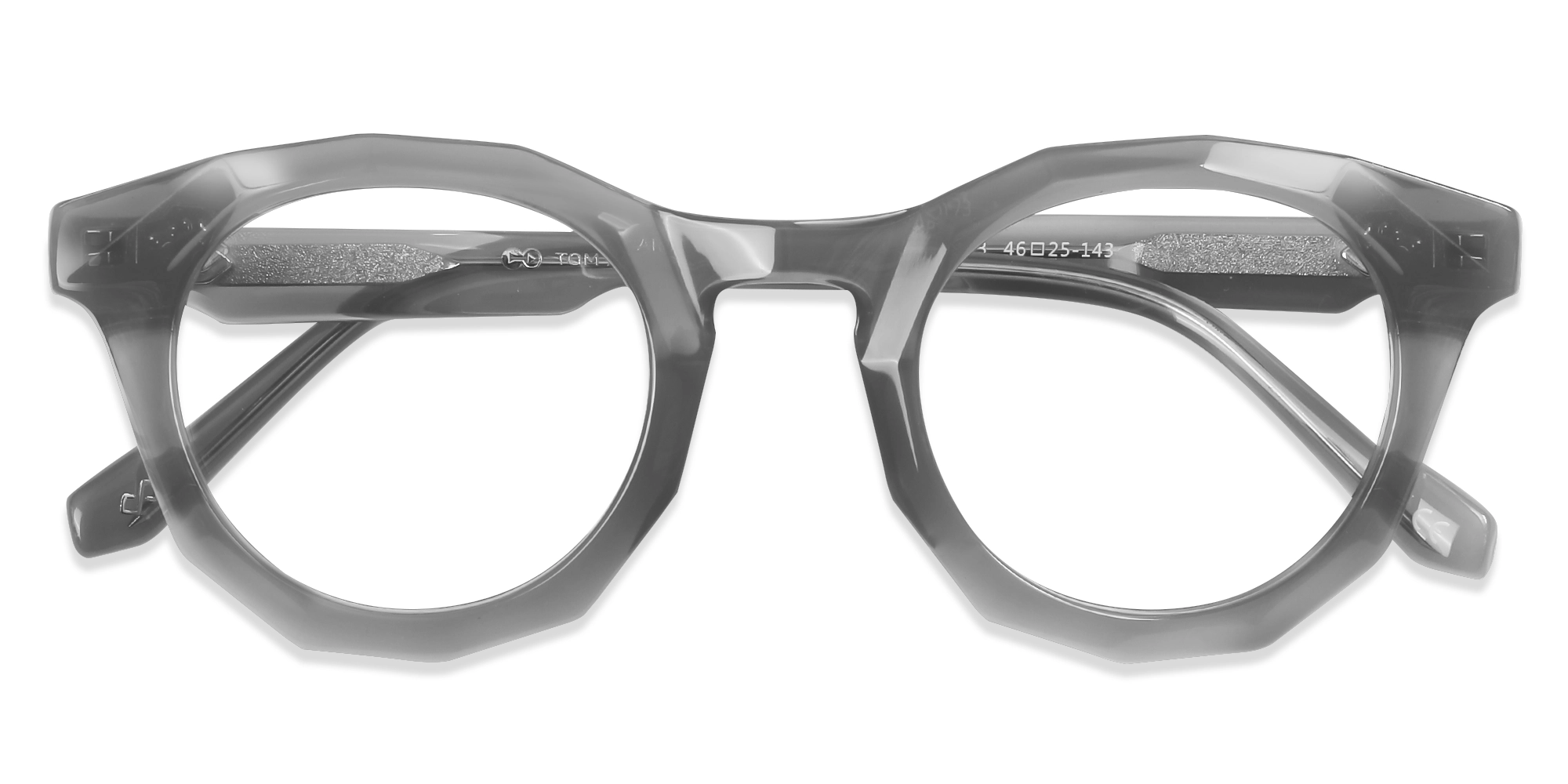 Grey Geometric Shape Eyeglasses 1