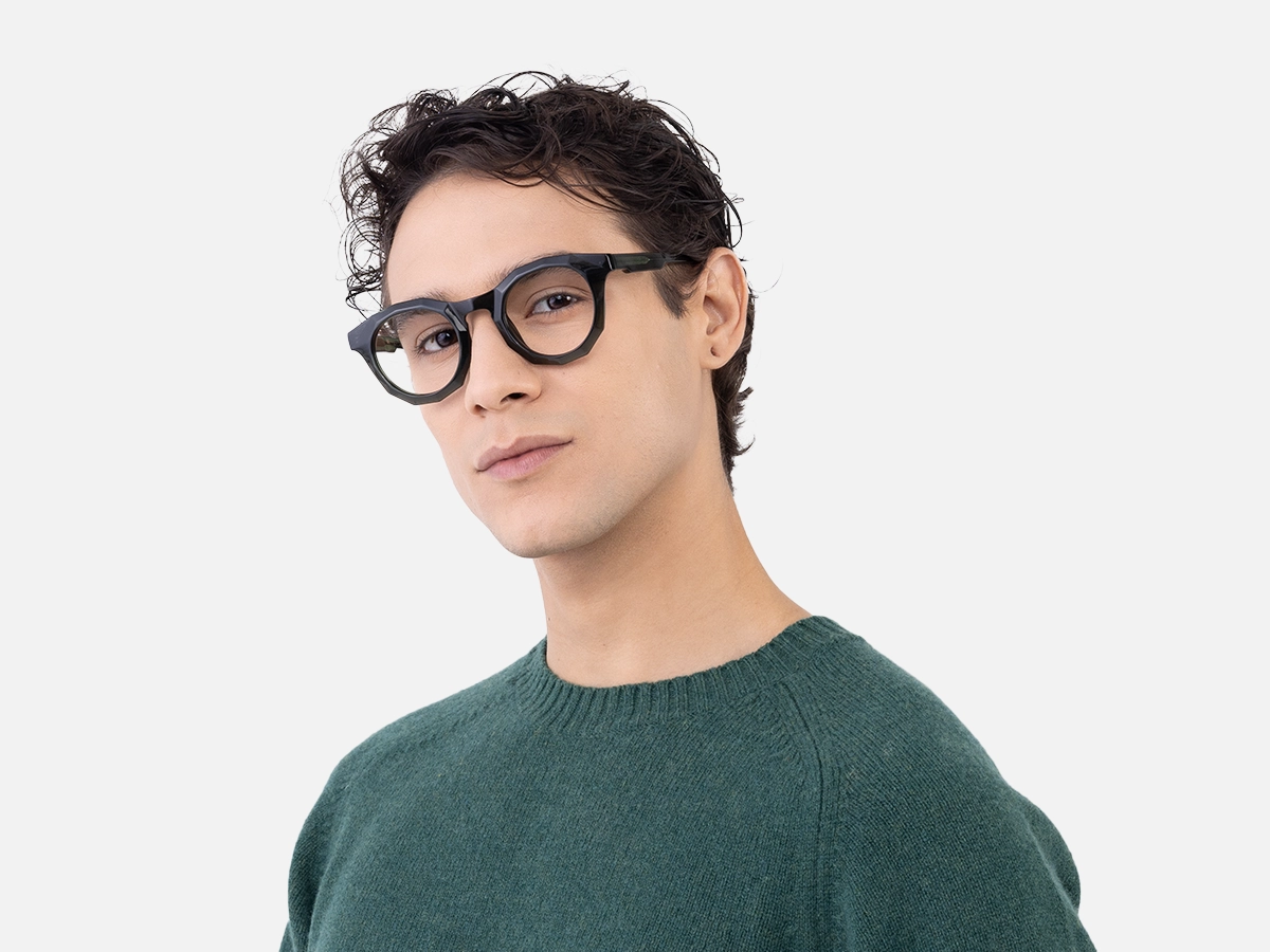 Dark Green Eyeglasses 1