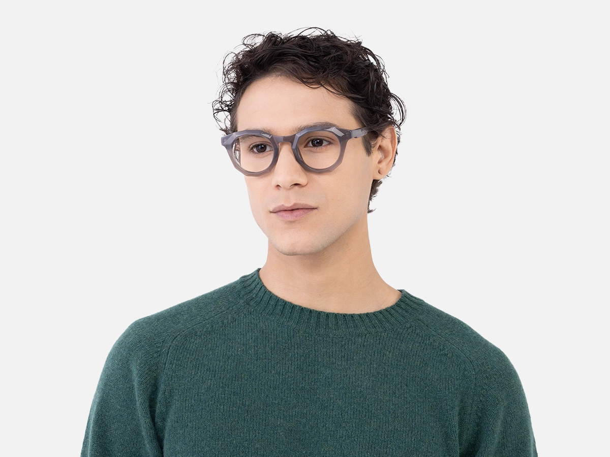 Grey Geometric Shape Eyeglasses 1