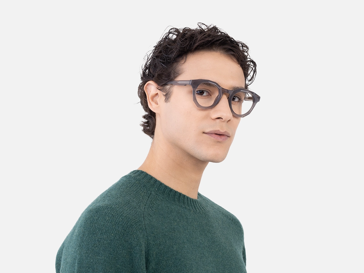 Grey Geometric Shape Eyeglasses 1