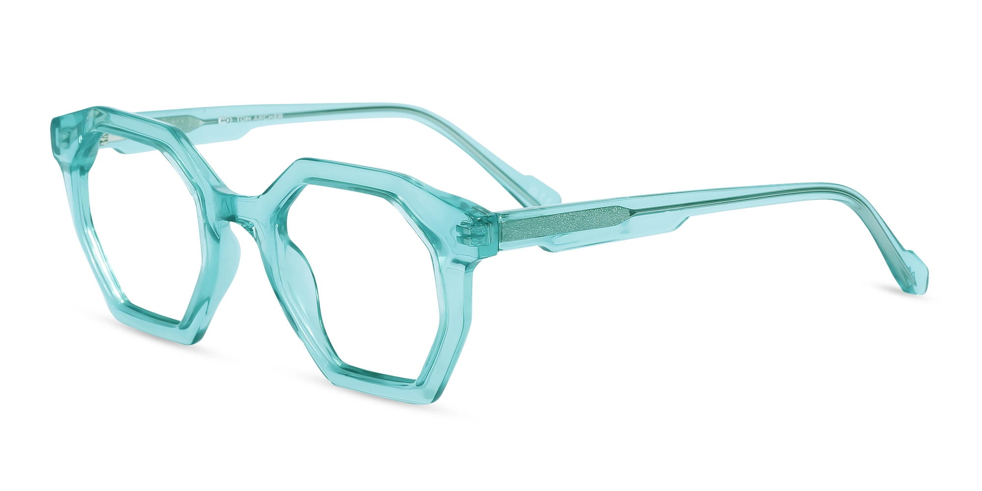 Crystal Bright Cyan Geometric Glasses 1