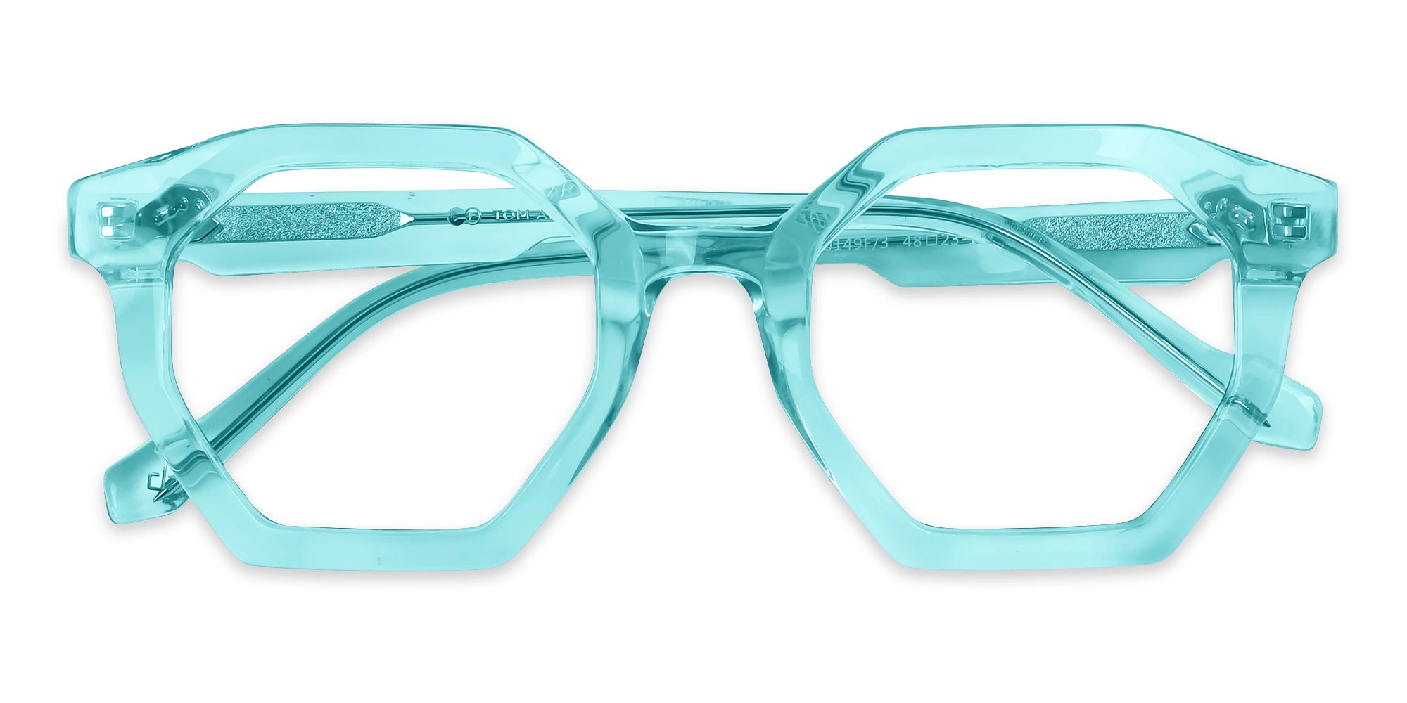 Crystal Bright Cyan Geometric Glasses 1