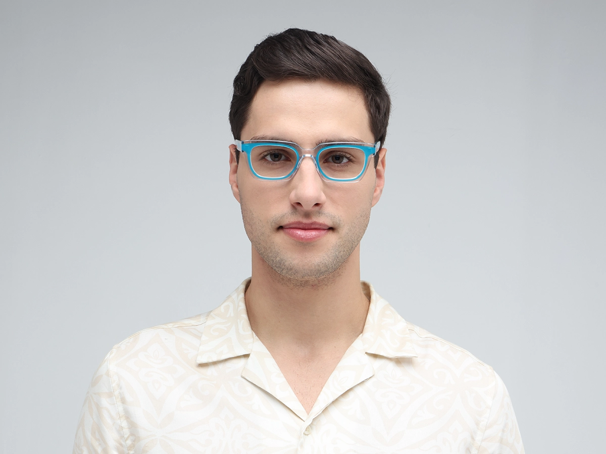 Blue Rectangle Eyeglasses-1