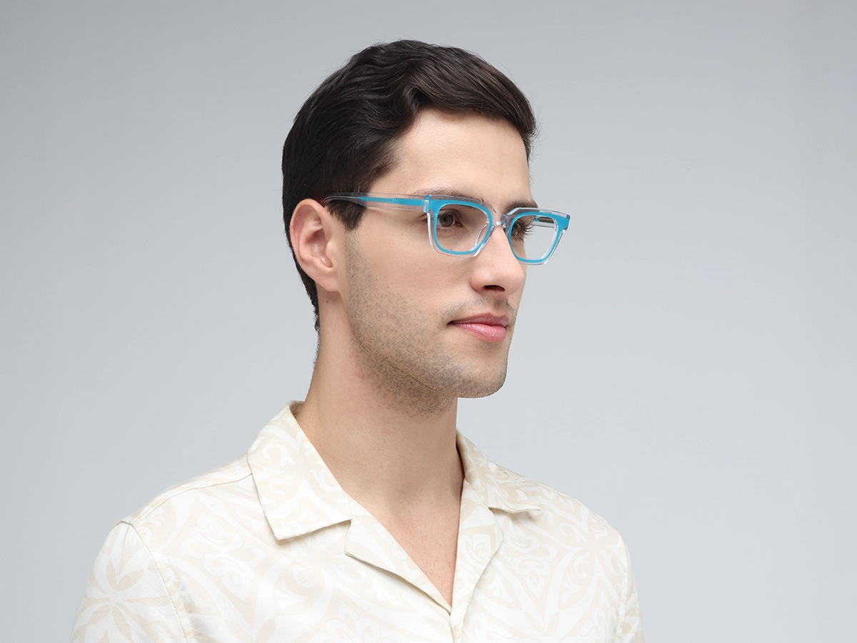 Blue Rectangle Eyeglasses-1