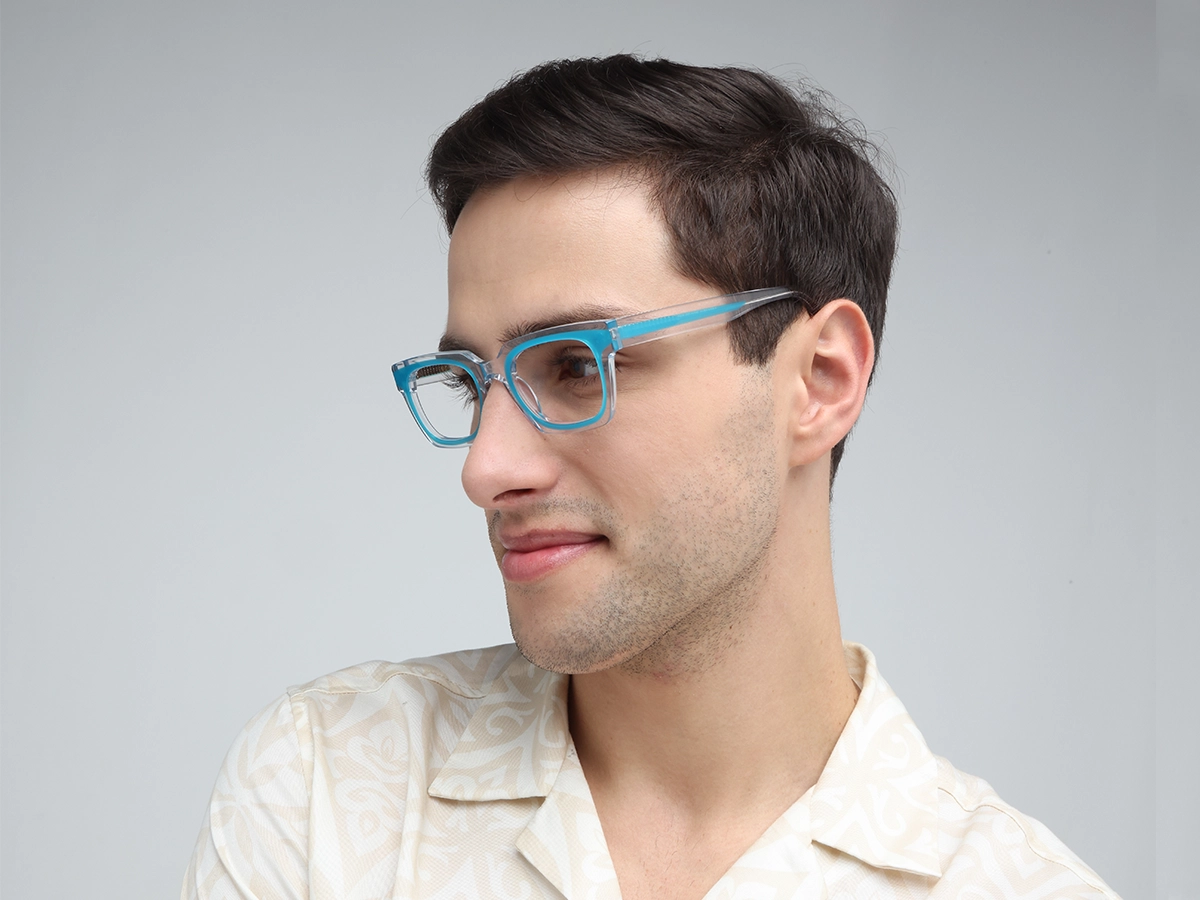 Blue Rectangle Eyeglasses-1