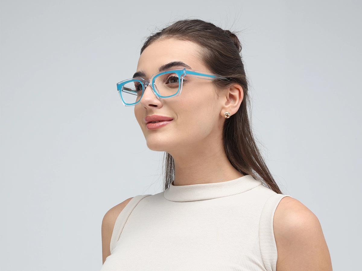 Blue Rectangle Eyeglasses-1