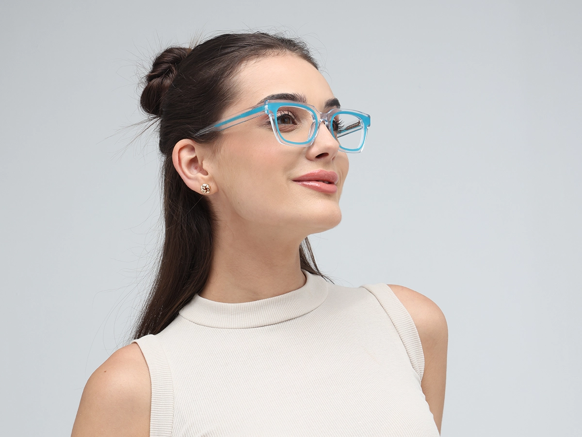 Blue Rectangle Eyeglasses-1