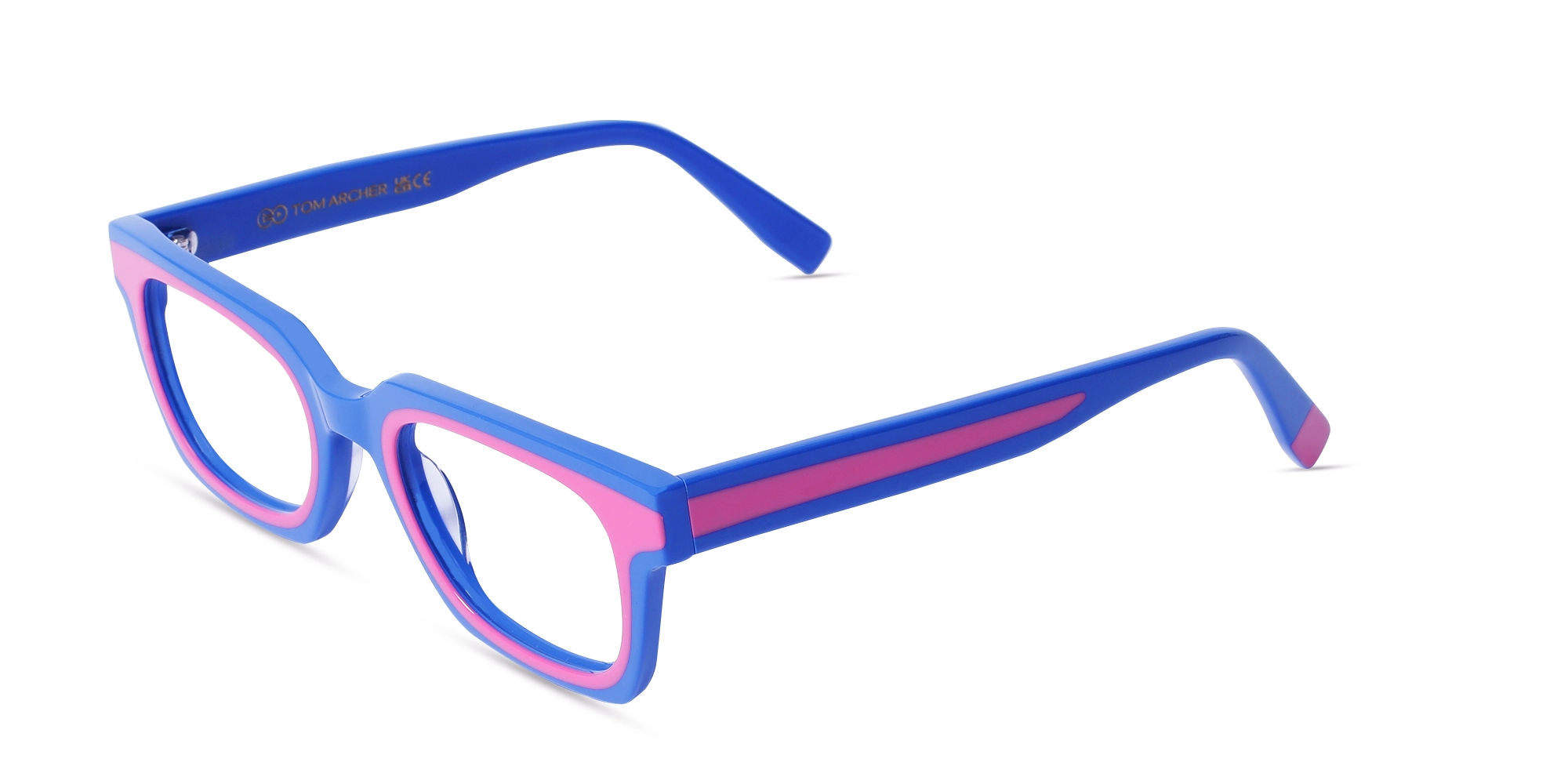 Pink Blue Rectangle Glasses-1