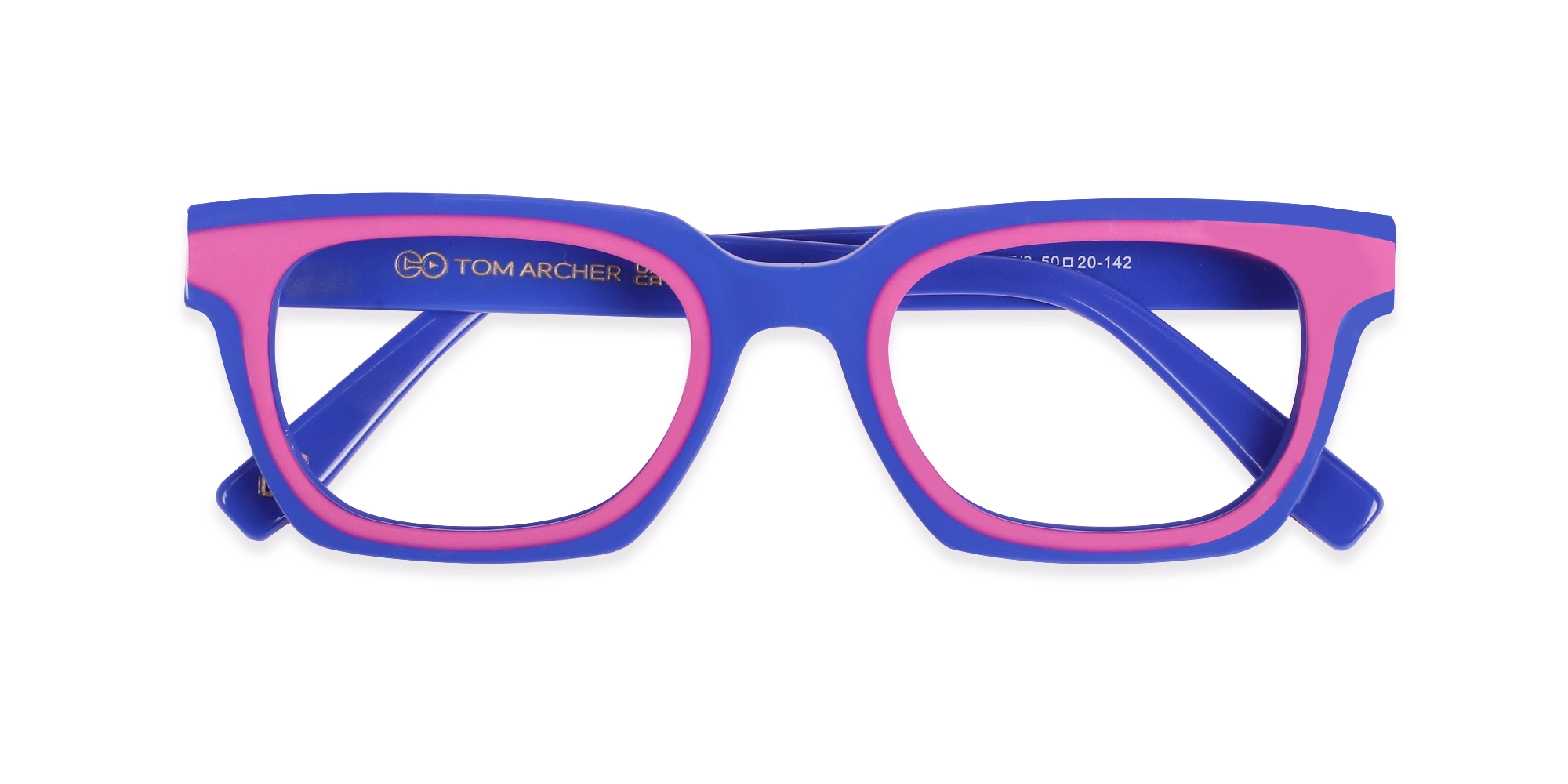 Pink Blue Rectangle Glasses-1