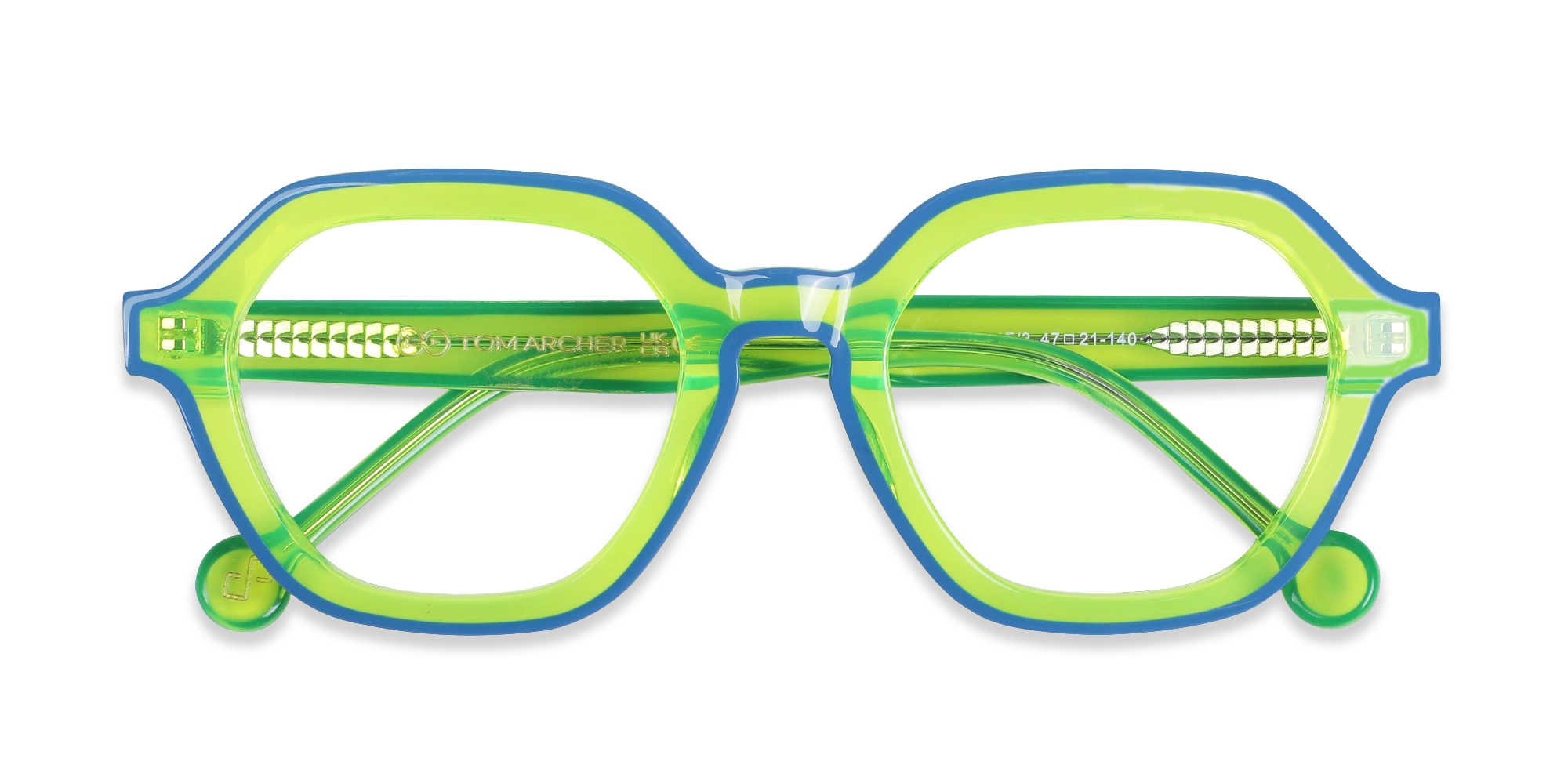 Green Hexagonal Unisex Glasses-1