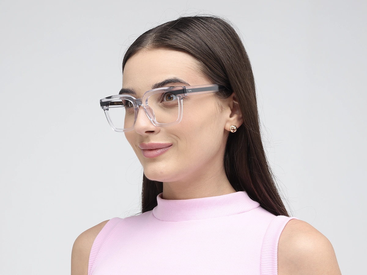 Crystal Black Square Glasses 1