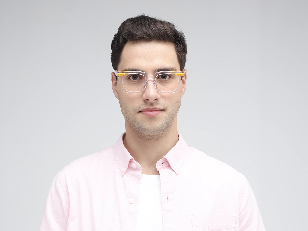 Clear Orange Unisex Glasses 1