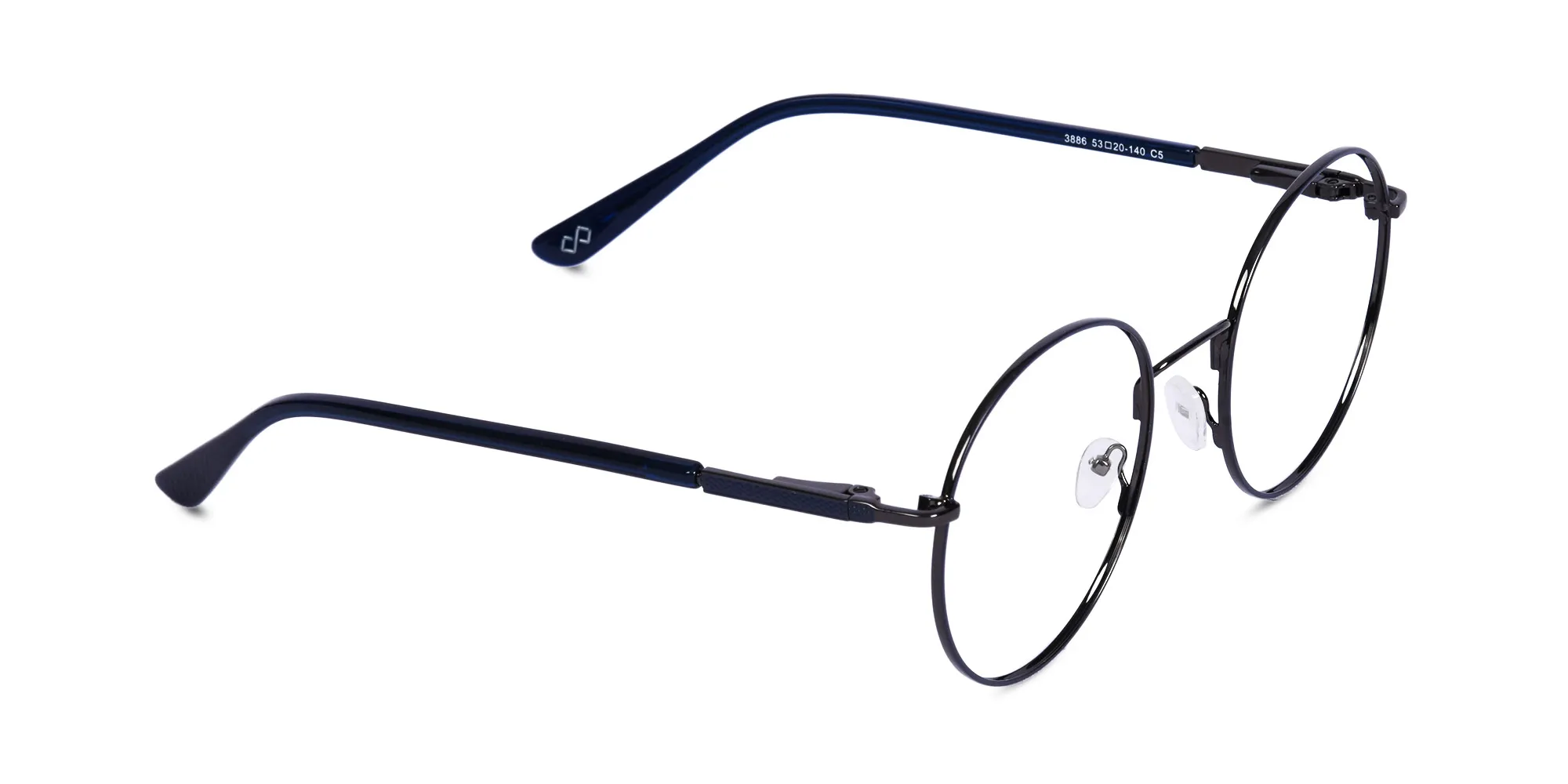 Blue Metal Frame Glasses-2