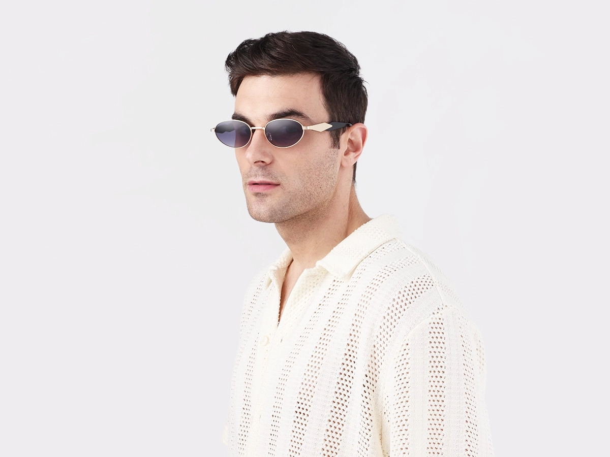Purple Tint Oval Sunglasses-1